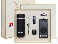 Coffret cadeau d'affaires 6 en 1 de luxe, coffret cadeau d'entreprise promotionnel 2019 avec haut-parleur, gobelet isotherme, chargeur sans fil, batterie externe