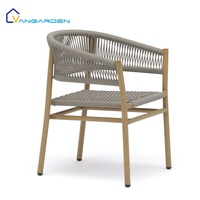 Chaise en corde tressée pour jardin extérieur, empilable, cadre simple en alliage d'aluminium, balcon, terrasse, hôtel, restaurant, mobilier de salle à manger