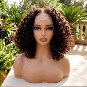 Parrucche Sintetiche <span class=keywords><strong>Afro</strong></span> Kinky Resistenti al Calore con Frontale in Pizzo Trasparente per Donne di Colore, Parrucche Complete con Capelli Intrecciati - Product Image 1