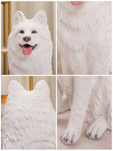 OEM Vente en gros Nouveau-né personnalisé Enfants Modèle solide de grand <span class=keywords><strong>chien</strong></span> Simulation Samoyède Pet Résine Modèle Sculpture Artisanat <span class=keywords><strong>pour</strong></span> la maison - Product Image 5