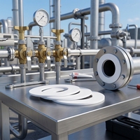 Gasket Komposit PTFE Virgin Berikat NBR Ukuran Khusus Langsung dari Pabrik, Tahan Suhu Tinggi untuk Penyegelan Flensa Industri Minyak dan Gas