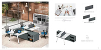 Postes de travail commerciaux pour bureau à domicile, ensemble de bureau au design moderne, table en bois, cloisons de séparation, bureau avec serrure
