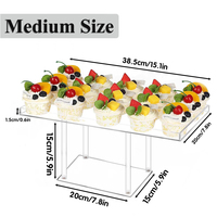 Support de présentation de nourriture en PMMA transparent pour cupcakes, pâtisseries, biscuits, desserts, plateaux de service, supports de buffet, supports de présentation de nourriture pour mariage, anniversaire, facile