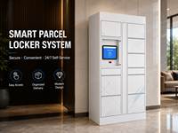 Casier à colis intelligent avec serrure électronique et écran, boîte de livraison modulaire pour usage résidentiel et commercial - Étanche et résistant à la rouille