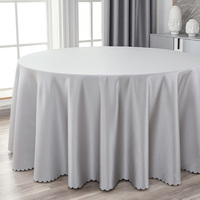 Nappe ronde en satin blanc de 120 pouces, en tissu lisse et soyeux, pour dîner de fête, mariage, banquet
