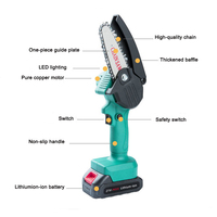 Mini tronçonneuse électrique sans fil à prix d'usine Outil d'élagage portable de 4 pouces avec batterie pour machines à bois de jardin
