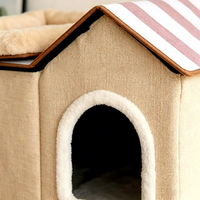 Lit pour chat pliable et apaisant, abri fermé pour animaux de compagnie, villa douillette pour chat, fournitures pour animaux de compagnie pliables, vente en gros, prêt à être expédié