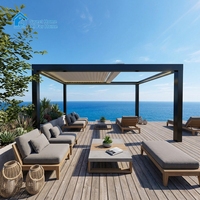 Pergola automatique de luxe Sweet Home en aluminium avec toit rétractable, gazebo imperméable, bioclimatique, LED, éco-responsable, pavillon lumineux