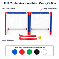 Ensemble de buts de hockey miniature JH pour enfants, filet de jeu de rue sur glace, 2 joueurs, bâtons, balle, entraînement, cadre en PVC, portable, jeu intérieur/extérieur