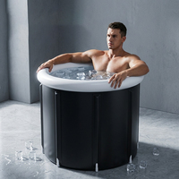 Baignoire pliable portable avec couvercle, baignoire gonflable pour cryothérapie, seau à glace gonflable