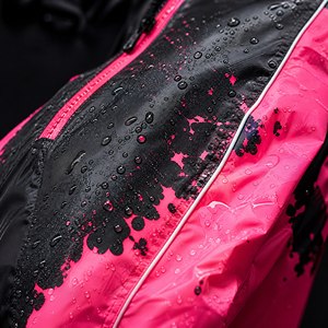 Custom <b>Waterproof</b> Splash Print Shell <b>Jacket</b> Men Hooded Piping Windbreaker Hot <b>Pink</b> Windbreaker DWR Coating - Product Image 2