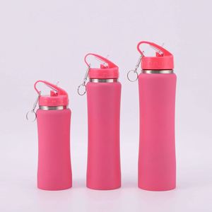 Nouvelle Tasse Isotherme Portable 600ml 750ml avec Paille Intégrée pour le Sport, Style Rétro Anime Romantique - Product Image 2