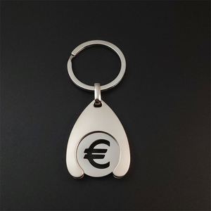 Bulk Metal OEM Engraving Card <b>Holder</b> Keychain Blank Euro Token Shopping Trolley <b>Key</b> Chain Ring Embossed Coin <b>Holder</b> Keychain - Product Image 6
