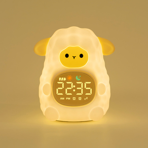 Silicone di <span class=keywords><strong>pecora</strong></span> Dino coniglio di dormire allenatore bambino sveglia luce alba sveglia luce notturna a Led con suoni della natura - Product Image 1
