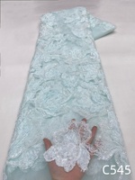 NI.AI Nouveau design Tissu en dentelle florale perlée, dentelle brodée, dentelle filet simple, tissu à paillettes, dentelle à paillettes, tissu à perles