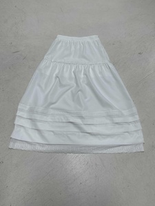 Vacation Style Solid Color Lace Patchwork <b>Split</b> Asymmetrical Midi <b>Skirt</b> Artistic Versatile With Lining Long <b>Skirt</b> - Product Image 6