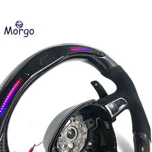 Volant en carbone personnalisé avec bande LED supérieure pour <span class=keywords><strong>Audi</strong></span> TT A3 A4 B8 A5 A6 C6 C7 A7 <span class=keywords><strong>R8</strong></span> RS RS3 RS4 RS5 S3 S4 S5 B9 RS6 RS7 Q3 Q5 Q7 - Product Image 4