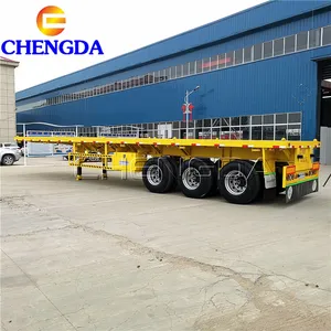 Çin marka 3 aks 40ft kargo konteyneri Flatbed yarı römork satılık