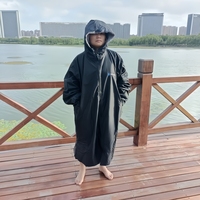 Peignoir à langer imperméable et rapide avec doublure polaire Sherpa douce et chaude Veste parka de bain pour la natation, le surf et les sports nautiques