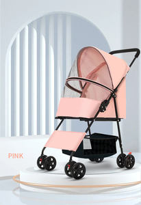 Poussette de luxe pliable 2026 à quatre roues pour animaux de compagnie, transporteur portable pour chats et chiens, modèle japonais - Product Image 2