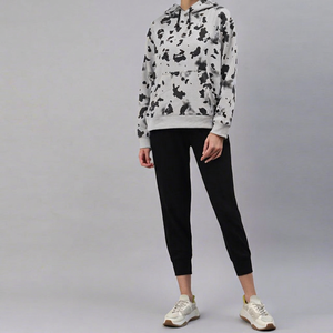 Chándal de Invierno Personalizado de Primera Calidad para Mujer, Dos Piezas, Color Sólido, Casual, Cuello Alto, Mangas Largas, 100% Algodón, Transpirable, OEM - Product Image 1
