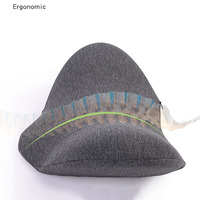 Coussin de soutien lombaire ergonomique en mousse à mémoire de forme personnalisé avec design antidérapant pour soulager les douleurs dorsales, certifié Oeko-Tex