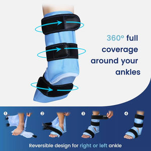 Compresses de gel réutilisables chaudes et froides pour le soulagement des douleurs aux pieds, la tendinite d'Achille, les blessures aux chevilles et aux talons - Enveloppement de glace pour la cheville - Product Image 6