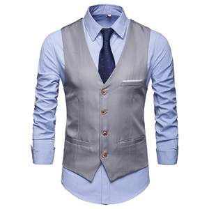 Chaleco <span class=keywords><strong>de</strong></span> Traje para <span class=keywords><strong>Hombre</strong></span>, Chaleco Formal <span class=keywords><strong>de</strong></span> Negocios para Traje o Esmoquin - Product Image 3