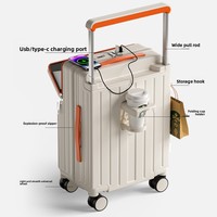 Valise cabine 20 pouces à ouverture frontale pour voyages d'affaires, avec poignée large, coque rigide en ABS et roulettes silencieuses