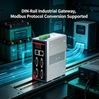 Gateway Industrial para Riel DIN con Computación en el Borde, 4G LTE Opcional, RS485, CAN, Modbus TCP, MQTT, JSON, Dispositivo de Red para Equipos Antiguos