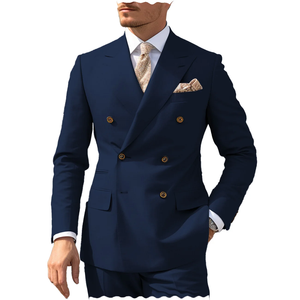 Casual Beige Herren Business Anzüge 2 Stück Regular Fit Zweireiher Jacken hose für <span class=keywords><strong>Prom</strong></span> Party Hochzeit Smoking - Product Image 4