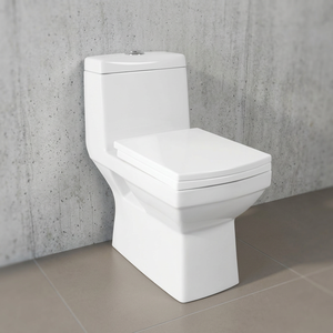 Inodoro de Cerámica Blanco Cuadrado de Una Pieza con Tanque Oculto, Doble Descarga, Ecológico, Montado en el Suelo - Product Image 4