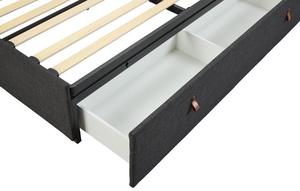 <span class=keywords><strong>Lit</strong></span> <span class=keywords><strong>double</strong></span> rembourré Calvi <span class=keywords><strong>140x190</strong></span> gris - Product Image 2