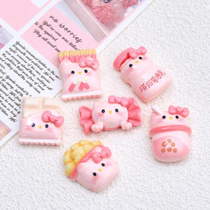 Pink Snack <span class=keywords><strong>Hello</strong></span> Cat Accesorios lindos Resina Diy Joyería Dibujos animados Horquilla Zapato Hebilla Decoración Paquete <span class=keywords><strong>Kitty</strong></span> Nail Charm Venta al por mayor - Product Image 4