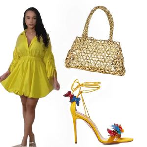 A-3XL autunno 2025 manica lunga bel tutù abito con maniche arricciato a maniche plissettate stile dolce abiti Casual Slim Fit - Product Image 1