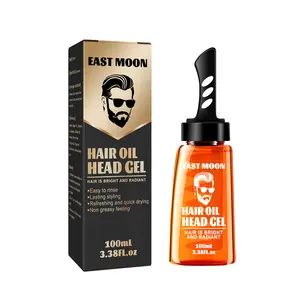 Gel de cabelo orgânico 100% natural, rótulo privado para homens óleo de cabelo forte