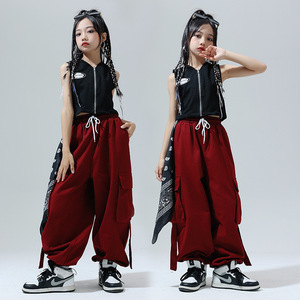 Vêtements de danse <span class=keywords><strong>jazz</strong></span> <span class=keywords><strong>Cool</strong></span> Fashion <span class=keywords><strong>Jazz</strong></span> Ensemble de costumes de pantalons de couleur dopamine pour enfants - Product Image 4