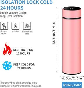 Vaso Térmico de 500 ml, Termos de Agua, Botella de Agua para Gimnasio, Vaso Térmico de Acero Inoxidable, Botella de Agua de Acero Inoxidable - Product Image 2