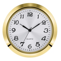 Inserts d'horloge de diamètre 55mm pour horloge de bureau Insert de montre en or à quartz Mini horloge en métal Fit-up