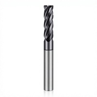 Fraise carrée en carbure micro-grainé à 4 cannelures, revêtement AlTiBN (1 pièce 1/4") Modèle DTHS4TN1, Kit d'outils de fraisage de précision polyvalent pour le bricolage