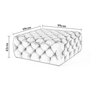 <span class=keywords><strong>Pouf</strong></span> rond Chesterfield moderne haut de gamme en velours capitonné avec boutons, luxe pour salon, chambre à coucher, hôtel - Product Image 6