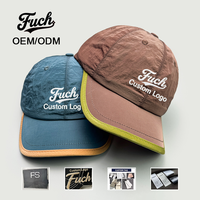 Casquette de baseball en nylon à bord contrastant, broderie personnalisée, séchage rapide, ajustable, pour l'extérieur, accessoire de mode