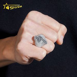 Anillos de Plata de Ley 925 con Incrustaciones de Diamantes de Moissanita Negros de Alta Calidad para Hombre, Estilo Hip Hop - Product Image 2