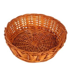ตะกร้าสานทรงกลมสีส้ม ตะกร้าเก็บของทำมือ ภาชนะใส่อาหาร - Product Image 4