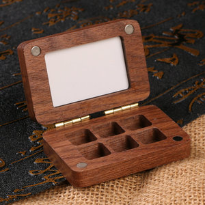 <span class=keywords><strong>Caja</strong></span> de Paleta de Pintura de Acuarela de Madera Personalizada al por Mayor - Estuche Vacío de Nogal Natural <span class=keywords><strong>para</strong></span> Materiales de Arte, 4/6/12/16 Compartimentos - Product Image 3