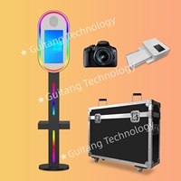 Borne photo verticale électrique avec écran tactile, appareil photo reflex, impression instantanée, connectivité USB/Wi-Fi, en métal, pour événements