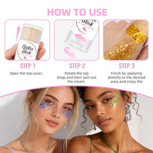 Bâton de paillettes liquides imperméables pour Halloween, gel scintillant pour le visage, le corps et les cheveux, cosmétique pour le maquillage de fête cosplay - Product Image 2