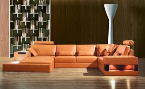 Ensemble de canapés personnalisés en usine canapé d'angle en cuir italien avec table basse canapés de salon - Product Image 4