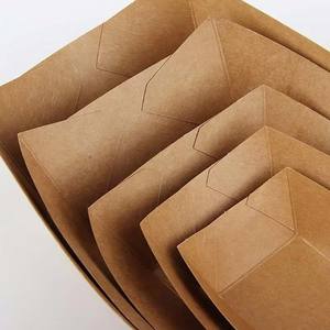 Caja de embalaje de papel Kraft de cartón para llevar Barco de patatas fritas para patatas fritas Perros calientes - Product Image 5