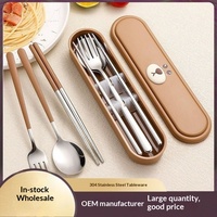 Ensemble de cuillères et de baguettes en acier inoxydable 304, combinaison minimaliste de vaisselle de table pour les repas asiatiques quotidiens
